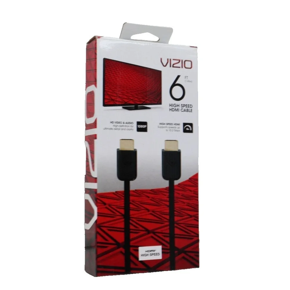 VIZIO 6FT High Speed HDMI Cable | 1080p 3D | 24K Gold Connectors | TXCH6E-C1